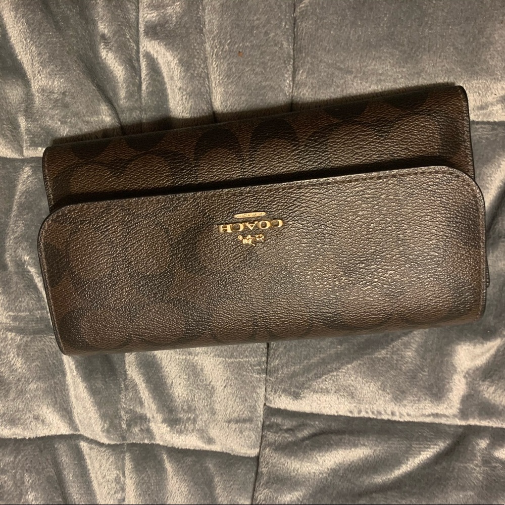 Coach Black and Brown wallet and check holder